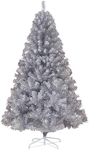 Изкуствена Коледна Елха TOPYL 5FT Луксозна Смърч Xmas Tree Silver Пет със здрава метална стойка Е идеална за декорация на празниците на закрито-Сребриста 5 фута (150 см)