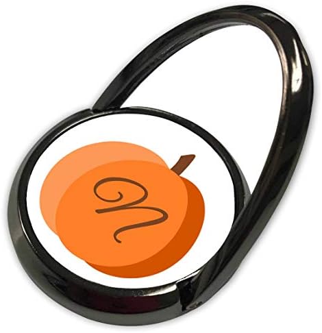 3dRose Печат City - Типография - Монограм, написана в курсив N в Рамките на orange тиква на бял фон. - Телефонно