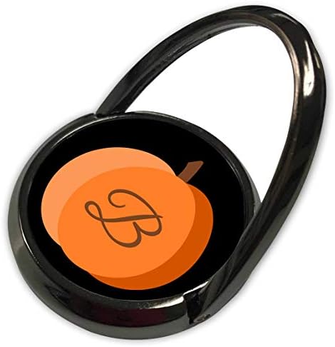 3dRose Печат City - Типография - Курсивная монограм B вътре в orange тиква на черен фон. - Телефонно обаждане (phr_322851_1)