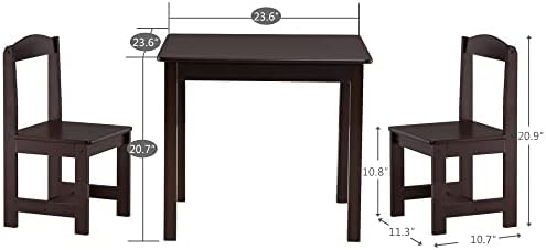 Комплект дървени маси и столове YASEZ включва 2 стола, идеално подходящи за diy, лека закуска, изпълнение на домашни