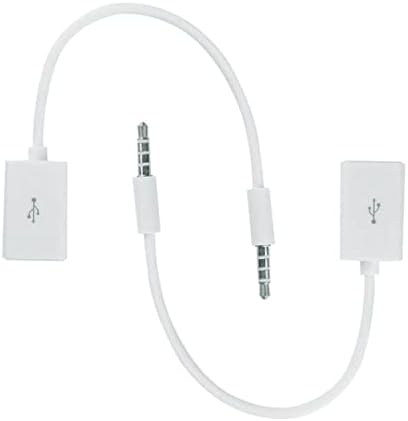 2 елемента 3.5 мм мъжки Аудио щепсела на USB 2,0 Женски кабелен адаптер, работи само за един автомобил на порт AUX, колата се нуждаят от функция за декодиране на MP3.