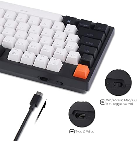 Жичен Механична клавиатура Keychron C1 с гореща замяна, с кафяв ключа Gateron G Pro / Двухстворчатыми ABS-капачки за