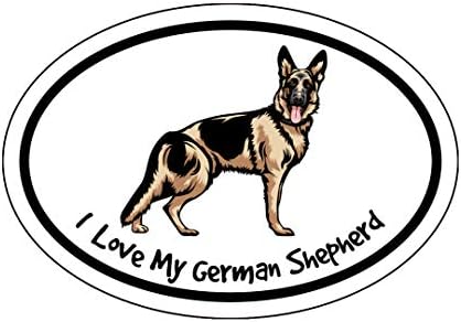 Vinyl Стикер Аз обичам моята Немска Овчарка - Стикер върху Бронята на Породи Кучета - за Лаптоп, Тумблеров, Прозорци, Автомобили, Камиони, Стени