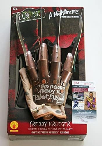 Робърт Инглунд подписа договор с ръкавица Nightmare on Elm Street Фреди Крюгер Supreme Edition w/ JSA COA