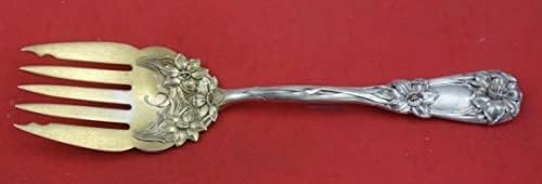 Ново произведение на изкуството от Durgin, вилица за сардини от сребро, 5-зъбни, 6 3/4 за измиване на злато