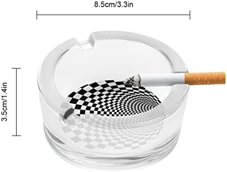 Кошмарен Хидромасажни Черно-Бели Стъклени Пепелници за Цигари, Ветрозащитный кофа за Боклук, Необичайни Пепелници с Принтом
