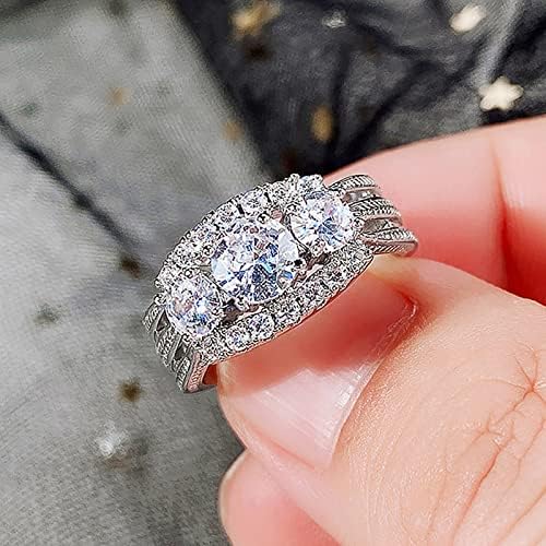 2023 Нов Пръстен с Пълна диамантен пръстен и Цирконием за Жени, Прости Модни Бижута, Популярни Аксесоари за Жена, Пръстени
