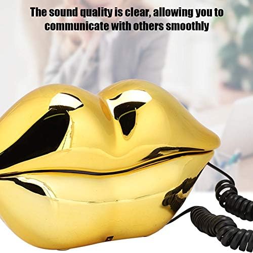 Vbestlife Златни Устните Телефон за Новост Интересен Подарък, Секси Уста Устните на Кабелната Стационарен Телефон, Настолен