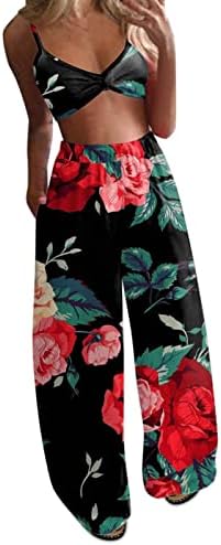 Комплекти панталони за Момичета Лято-Есен 2023, Сексуална Богемные Комплекти Расклешенных панталони-клеш с Цветен Модел, 2 броя, 0B
