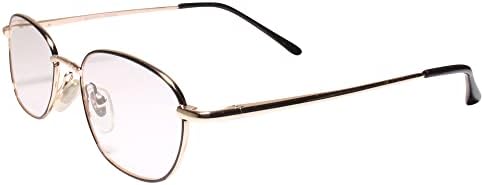 Класически Ретро Мъжки Женски Правоъгълни Очила в Златна Рамка 2.25 Reader