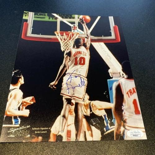 Нов Кевин Гарнет Подписа Снимка с размер 8x10 с Автограф Рядко Пълното Име на JSA COA - Снимки на NBA С автограф