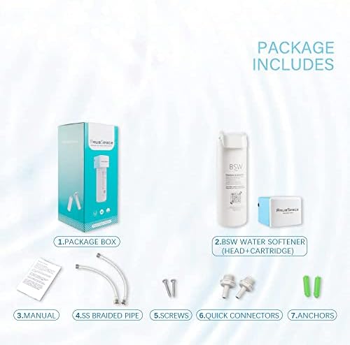 Филтър AquaSpace за системи за омекотяване на вода под мивката за по-мека кожа и гладка коса в домашни условия без