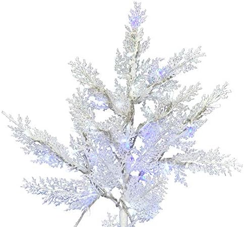 Изкуствена Коледна Елха от Кедър Бор Vickerman 4,5 x 43 инча, с ниско напрежение led Бяло-Сини Широкоъгълни осветителни