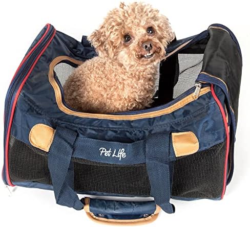 Переноска за домашни любимци Аеро-Увеличение, одобрен авиокомпания Пет Life - Сгъваема переноска за кучета и котки с цип - Преносим переноска за кучета с кабелна кути?