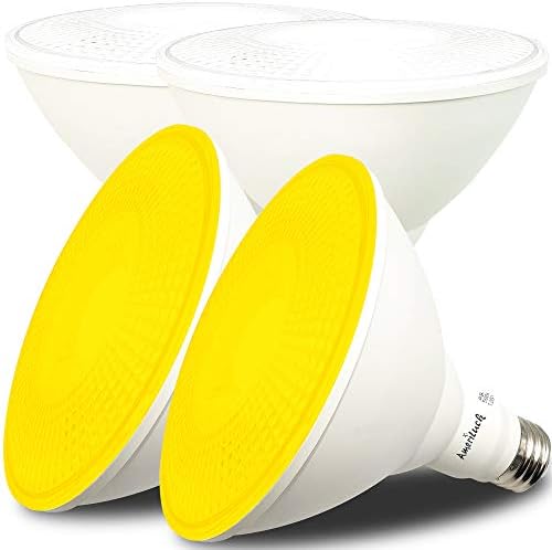 AmeriLuck 4 Бр Жълт (Оранжев) Led лампа за външно осветление PAR38, 13 W, Водоустойчив за употреба на открито