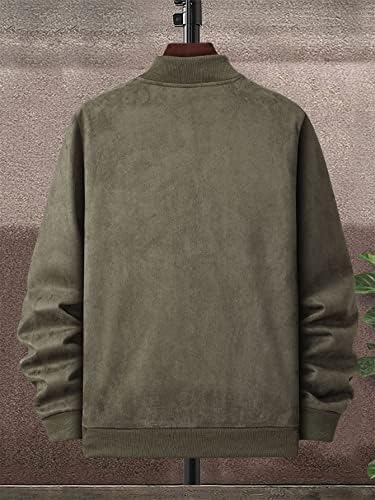 Якета Xinbalove за мъже, Мъжко яке-бомбер с цип, без тениски (Цвят: Армейски зелен, Размер: Средно)