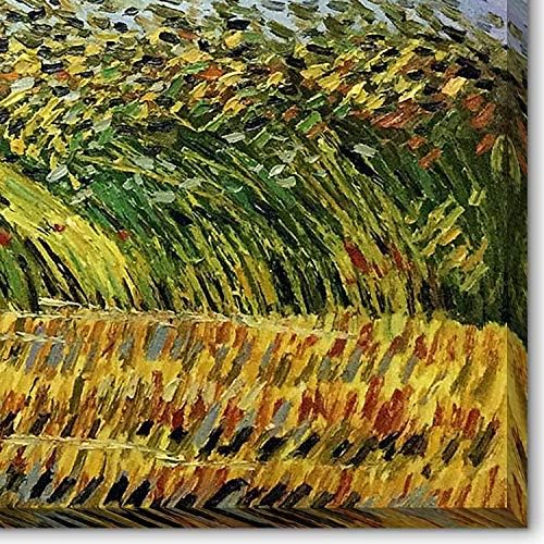 Стилизирана край на пшеница полета със селяни и Заявлението с картина с маслени бои в галерейной рамка, 22 x 18 инча,