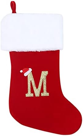 Коледни Чорапи с Монограм, Чорапи, Класически Персонализирани Чорапи, Украса за семейни празници, Сезон Знаци,