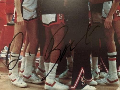 Джим Бохайм, подписана на ръка 1981-82 Сиракузского баскетболен медии-екскурзовод Редки баскетболни топки колеж Jsa с автограф