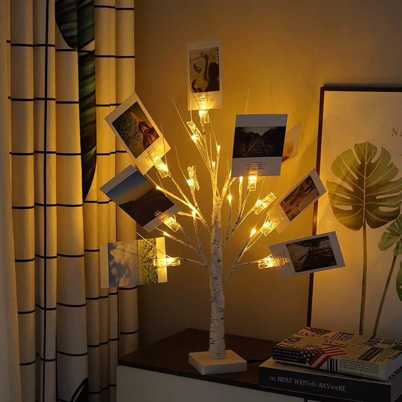 Притежателят на карта подарък Парично дърво - Лампа във формата на коледно дърво Бреза Направи си сам с 12 клипове и 24