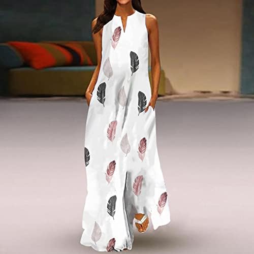 FQZWONG Летни Рокли за Жените 2023 Ежедневни Вечерни Модни Клубни Дълги Sundresses Дамски Макси Секси Плажни Дрехи