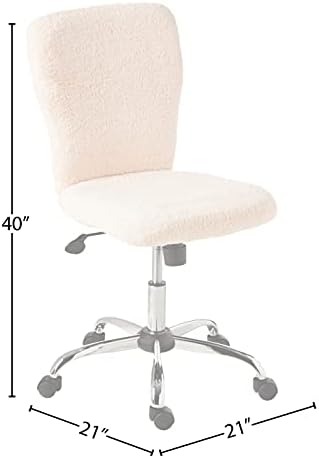 Офис стоки Boss, модерни офис стол за грим от кожа Тифани, кремава на цвят, 1 бр.