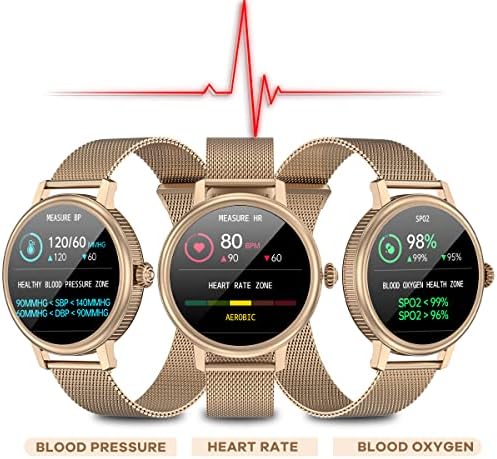 Умен часовник DECWIN за жени, фитнес тракера сензор за кислород в кръвта/сърдечната честота/сън, Подаръци за нея под формата