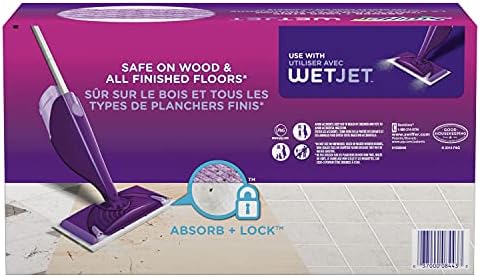 Комплект за презареждане Swiffer WetJet: Подложка за парцал за миене на подове и Пълнители за решение