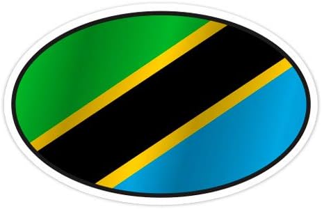 GT Graphics Овалния Знаме на Танзания - Vinyl Стикер С Водоустойчива Стикер