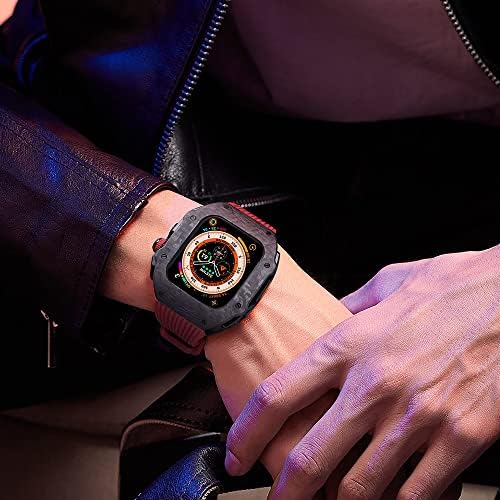 ZEDEVB Луксозен комплект модификация на Apple Watch 8 Ultra 49 мм и каишка от фторопластовой гума, калъф, изработени