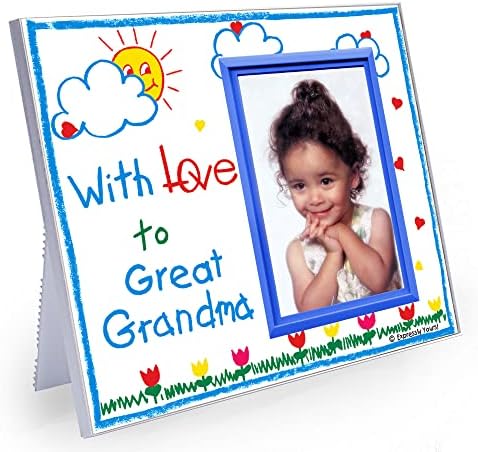 Рамка за снимки за баба | с любов към Прабабушке | Класически Симпатична рамка за снимки Crayola | Размери