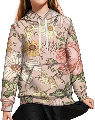 WELLFLYHOM/ Сладки Блузи с качулка за Момичета и Момчета, Hoody, с капак и джоб, Есенно-Пролетни, Пуловери, Размер