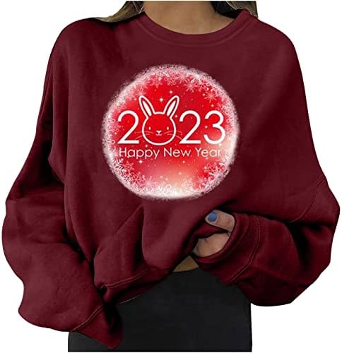 2023 Ежедневни Тениски С Принтом, Дамска Мода, Hoody с кръгло деколте, Модни Скъпа Свободна Туника С Дълъг Ръкав, Блуза
