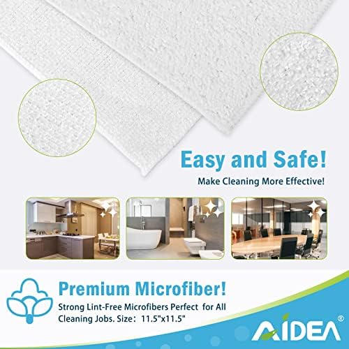 Кърпички за миене на съдове AIDEA Бели - 12 опаковки, Салфетки за почистване от микрофибър, добре абсорбират вода, без
