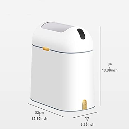 XWWDP Автоматично кошче за Боклук 9Л за Баня, тоалетна, кошче за боклук с капак, интелигентен сензор, Кухненски боклук, Умно кофа за боклук (Цвят: бял, размер: 32 * 17 * 34 см)