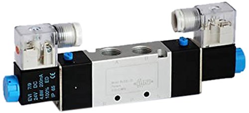 Двоен електромагнитен клапан MettleAir 4V420-15-DC12, 4-бягане, 2-позиционен, 12 vdc, 1/2 NPT (опаковка от 10 броя)