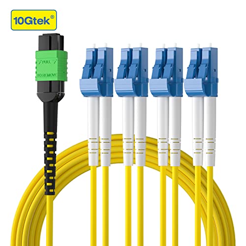 Оптичен кабел с разветвлением от MTP до 8X LC, Однорежимный 8-жилен 9/125, Съединител оптични пач-корда с жак за оптоволокну ХАЛОГЕННИ FTTH, 10 метра / 3 м