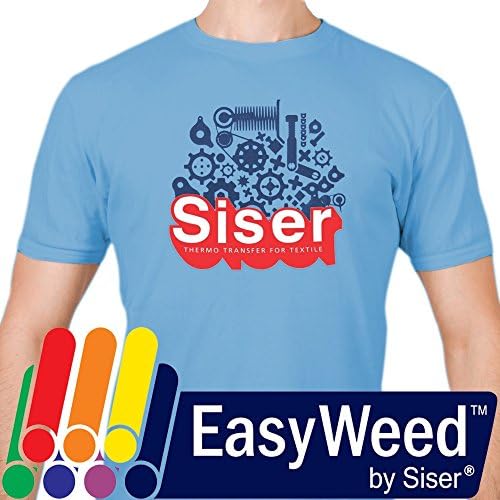 Теплопередающий винил SISER EasyWeed HTV за тениски 12 x 12 см, 5 листа предварително нарязване (бял)