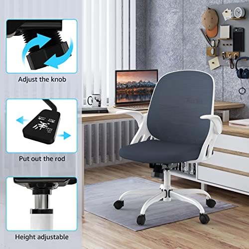 Стол за офис, Стол за работния плот, Удобен Ергономичен Въртящо Компютърен стол, Офис стол от дишаща мрежа, Работно стол