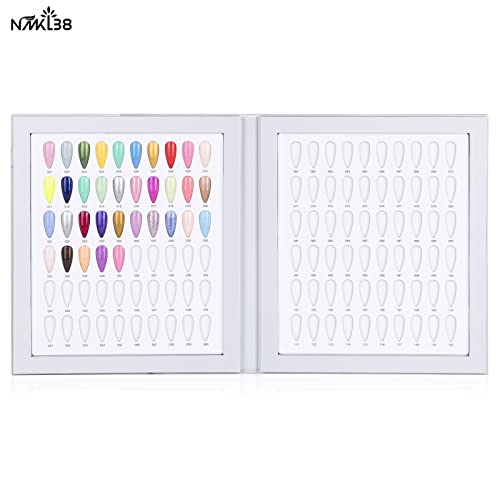 NMKL38 120 Таблица на цветовете на ноктите Дисплей Книга За дизайн на проби за UV гел-лак за Нокти Дъска с 240 Типсами за