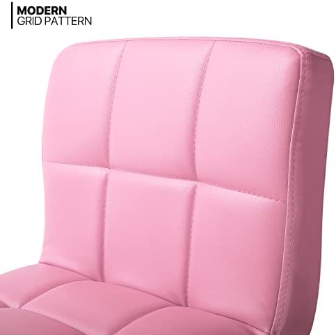 MoNiBloom Регулируеми Бар столове Комплект от 2-те стола от изкуствена кожа с Въртяща се на височина багажник Модерен