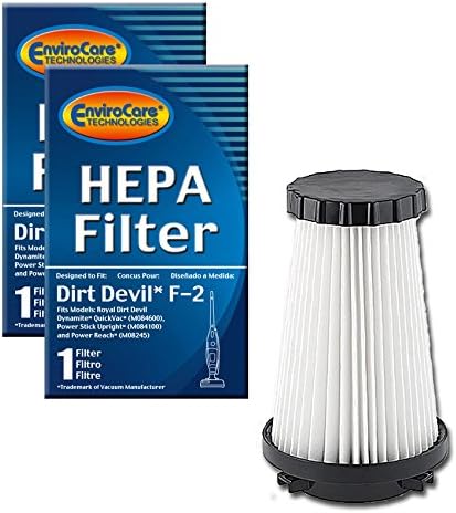 Сменяеми филтри за прахосмукачки EnviroCare Premium с HEPA-филтри, предназначени за инсталиране в Dirt Devil Dynamite, Quickvac, Power Stick и багажник Power Reach. Филтри тип F2 2