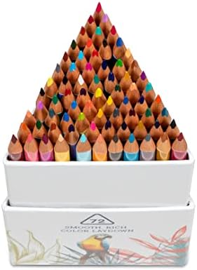 Цветни моливи PARROT Premier 72ct Дървени, с мека и гръбначен мозък, с Триъгълна форма, предварително заточенные,