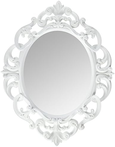 Kole внася овално винтажное стенно огледало, бяло, 11,5 x 15 см
