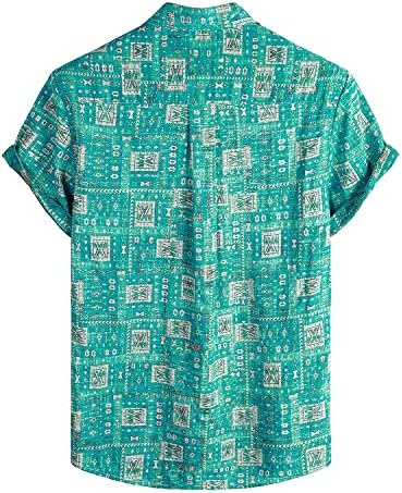 VATPAVE Мъжки Хавайски Ризи с Преден джоб, Ежедневни Ризи с Цветен Модел, Плажни Тропически Ризи с Копчета с Къс