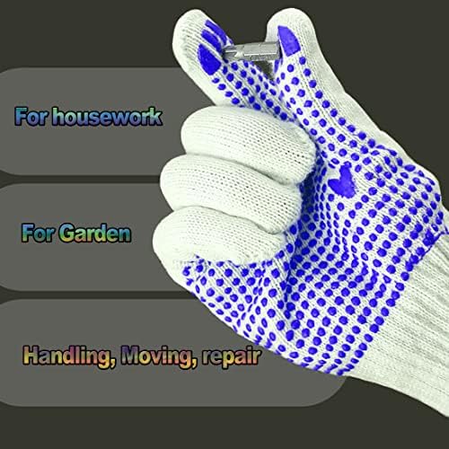 NRDBEEEC 6 Чифта Работни Ръкавици В Грах Памучни Трикотажни Предпазни Работни Ръкавици От Полиестер Памучен