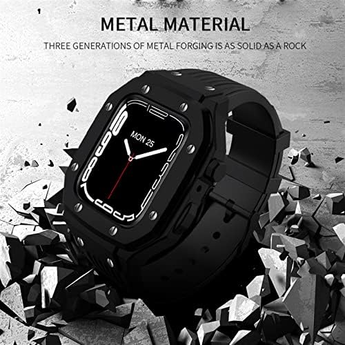 EKSIL за Apple Watch Band Series 44 мм Мъжки часовник от сплав за Носене Каишка 45 мм 42 мм Метална Рамка Модификация