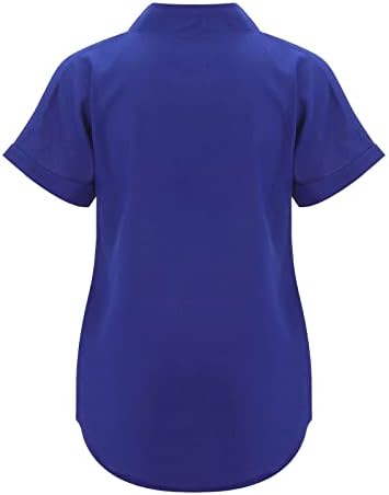 Зимни Блузи за жени на възраст Под 10 Години, Дамски Блузи с V-образно деколте и Къс Ръкав Отпред е Къса Отзад, Дълга Обикновена Свободни Блузи, Ризи