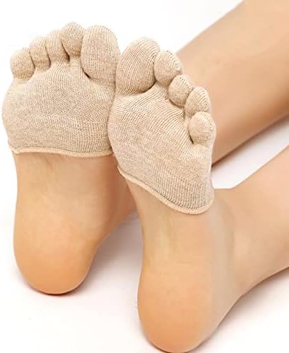 Дамски спортни Чорапи с Нескользящим пръсти, за Йога, Дамски Чорапи с Полупальцами, Дишащи Чорапи с Пет пръста, Дамски
