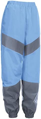 Дамски Модерен Панталон-Карго, Спортни Панталони с висока Засаждане, Рейвовые Светлоотразителни Панталони, Обикновен Цветен